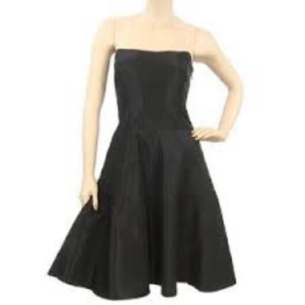 Nicole Miller Black Strapless A-line Cocktail Dress size 2